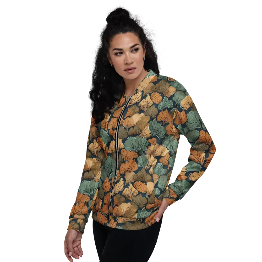 Midnight Foliage on Bomber Jacket — Left