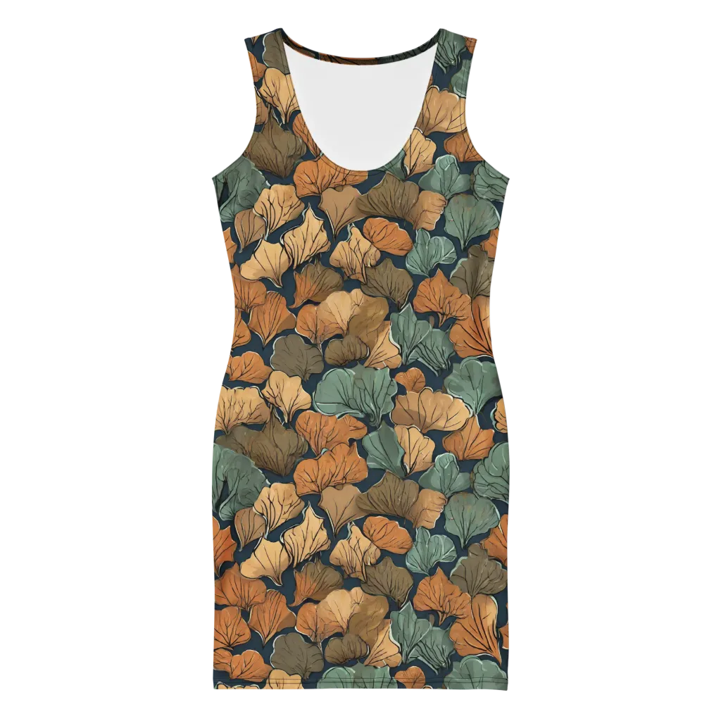 Midnight Foliage on Bodycon Dress — Front