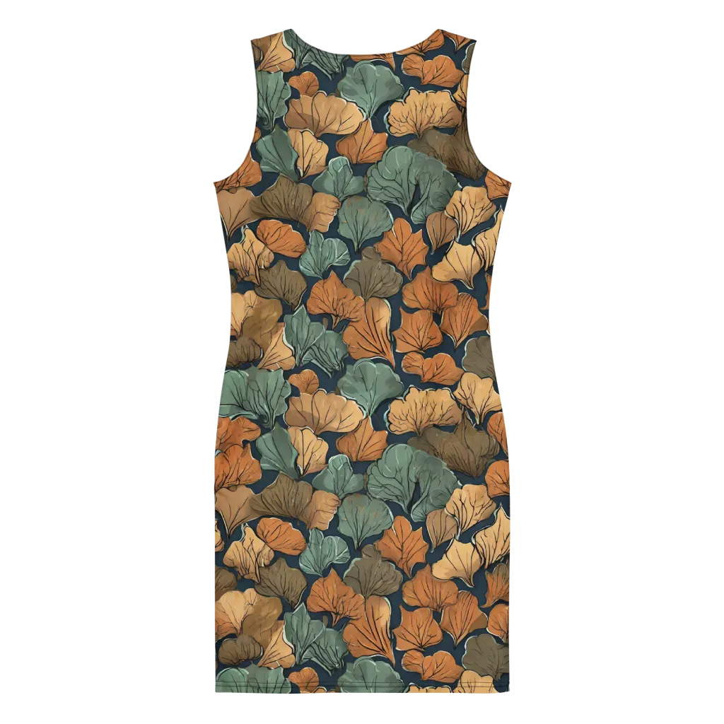 Midnight Foliage on Bodycon Dress — Back