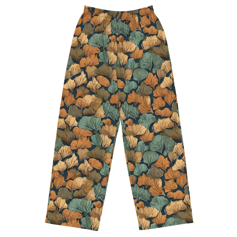 Midnight Foliage on Wide-Leg Pants — Front