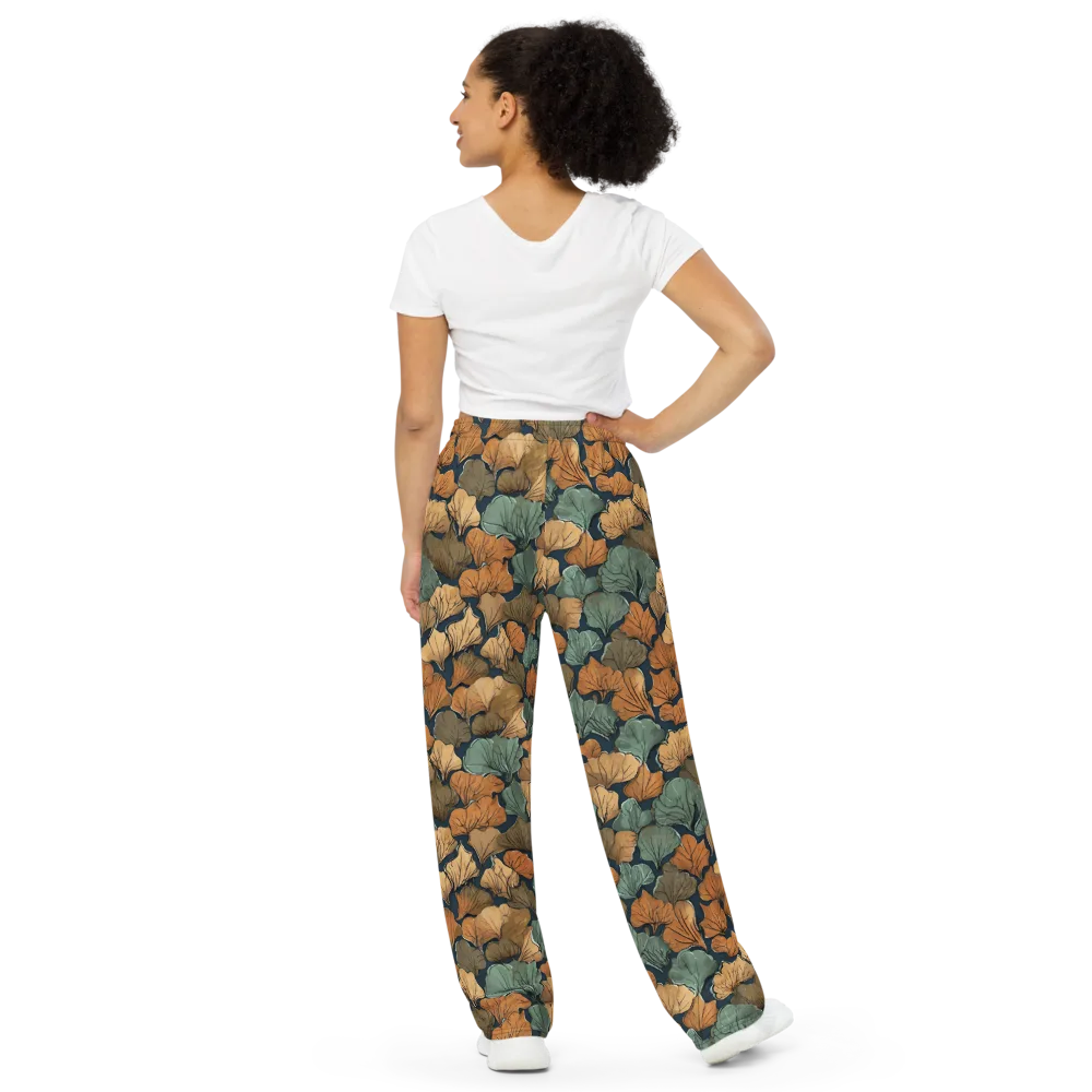 Midnight Foliage on Wide-Leg Pants — Back