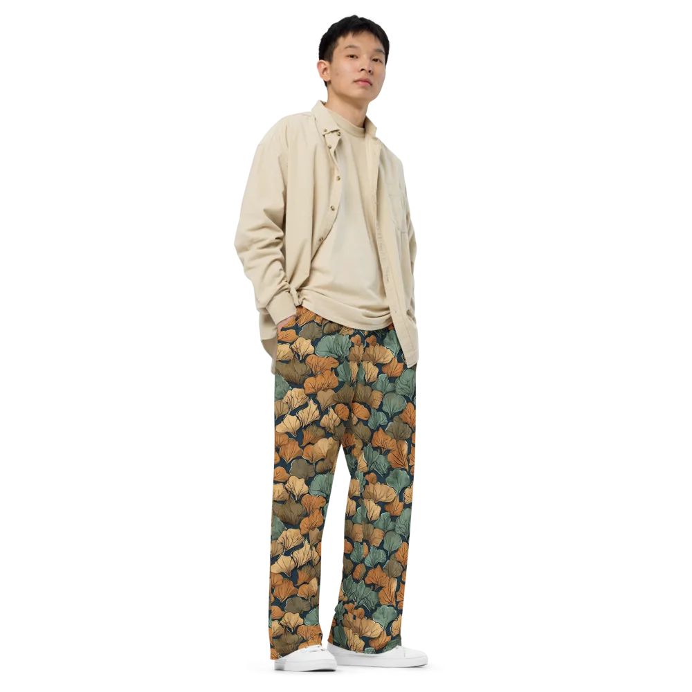 Midnight Foliage on Wide-Leg Pants — Right Front