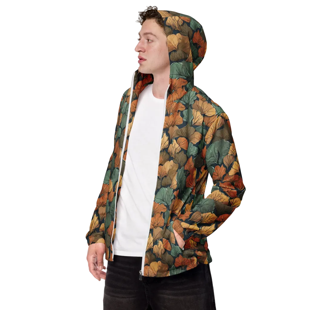 Midnight Foliage on Men's Windbreaker — Left Front