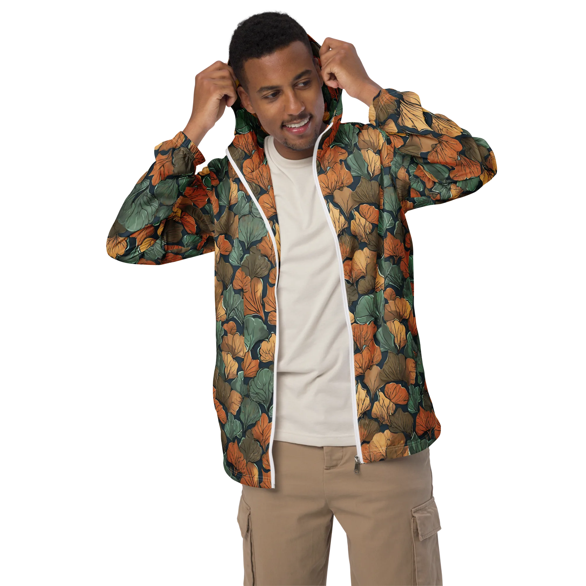 Midnight Foliage on Men's Windbreaker — Front