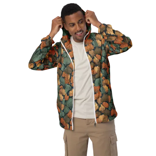 Midnight Foliage on a Men's Windbreaker