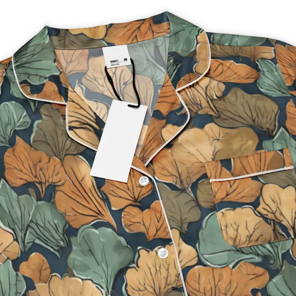 Midnight Foliage on Women's Short Sleeve Pajama Top — Product details