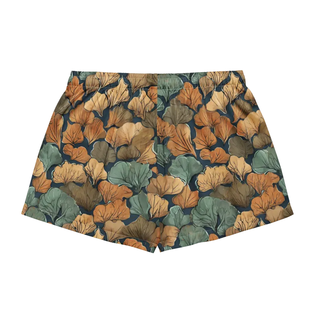 Midnight Foliage on Women's Pajama Shorts — Back