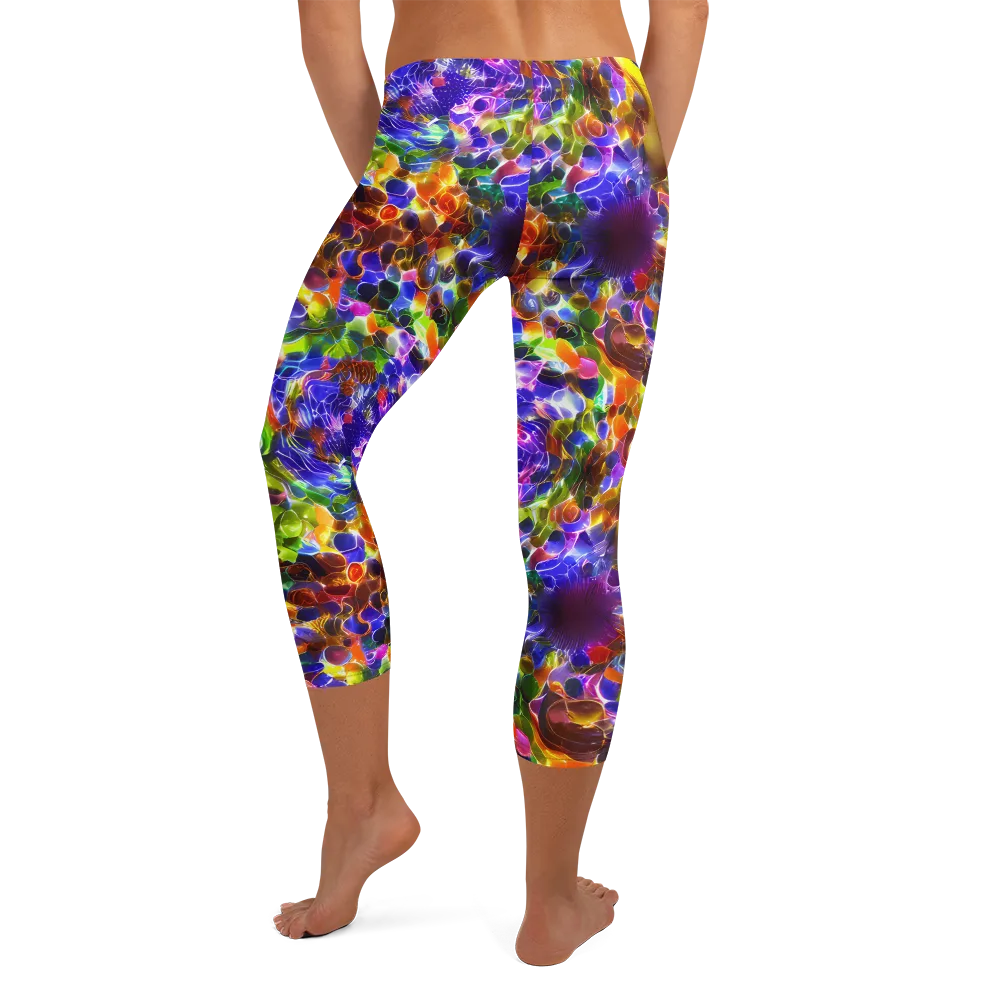 Neon Botanica on Capri Leggings — Back