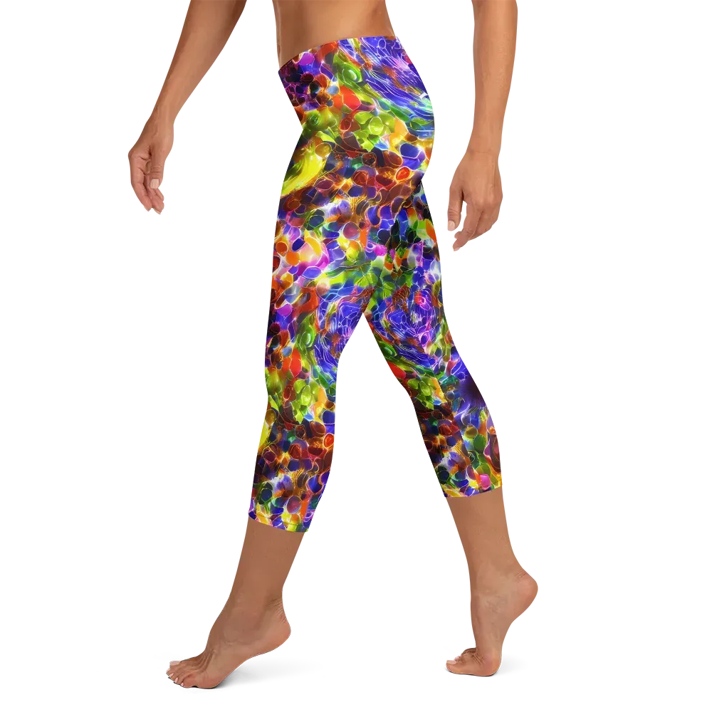 Neon Botanica on Capri Leggings — Left