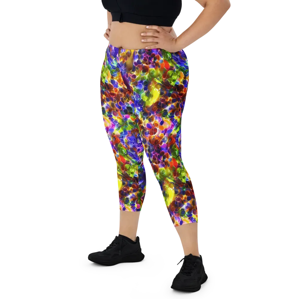 Neon Botanica on Capri Leggings — Front