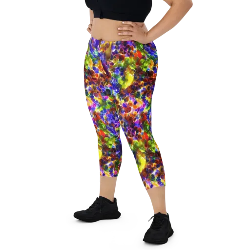 Neon Botanica on a Capri Leggings