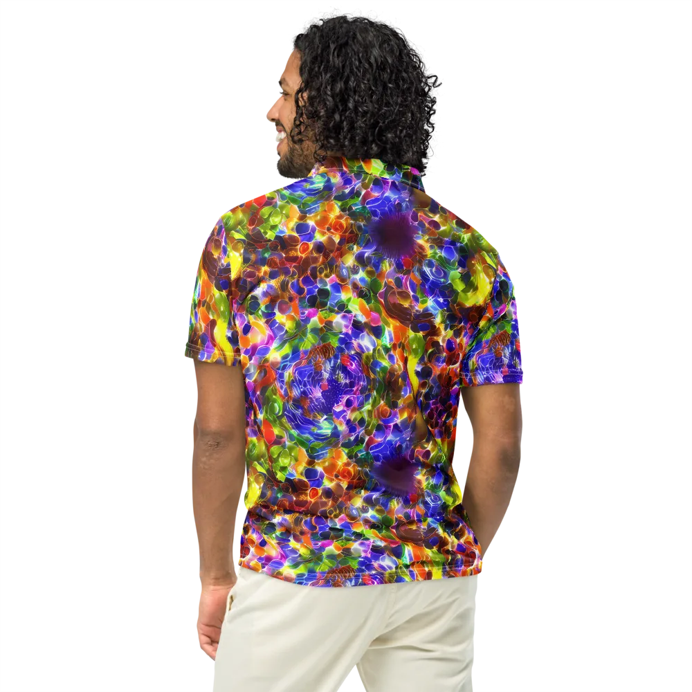 Neon Botanica on Men's Slim Fit Polo Shirt — Back