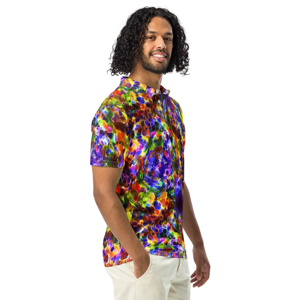 Neon Botanica on Men's Slim Fit Polo Shirt — Right Front