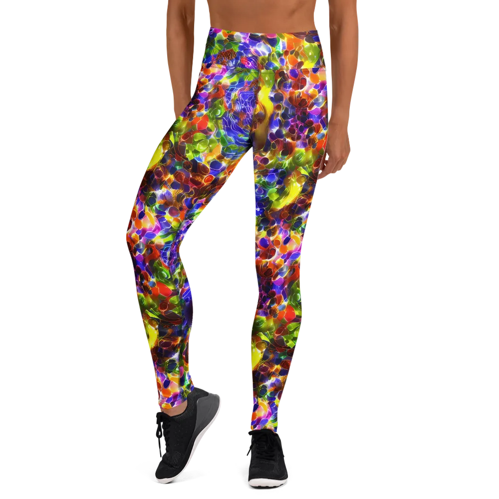 Neon Botanica on Yoga Leggings — Front