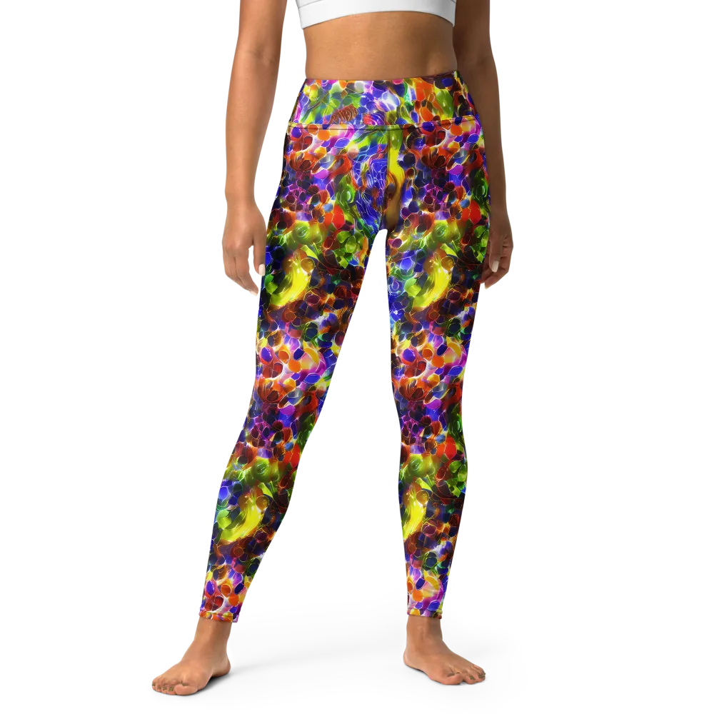 Neon Botanica on Yoga Leggings — Front