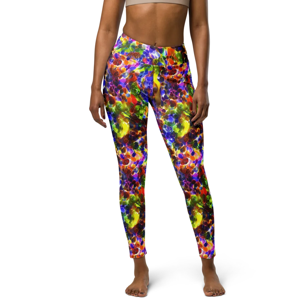 Neon Botanica on Yoga Leggings — Front