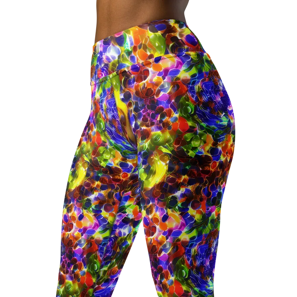 Neon Botanica on Yoga Leggings — Left Front