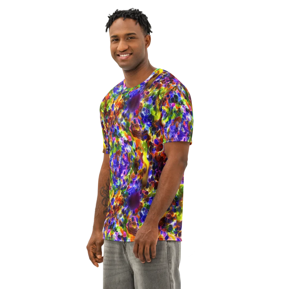 Neon Botanica on Men's Cotton Crew Neck T-Shirt — Left Front