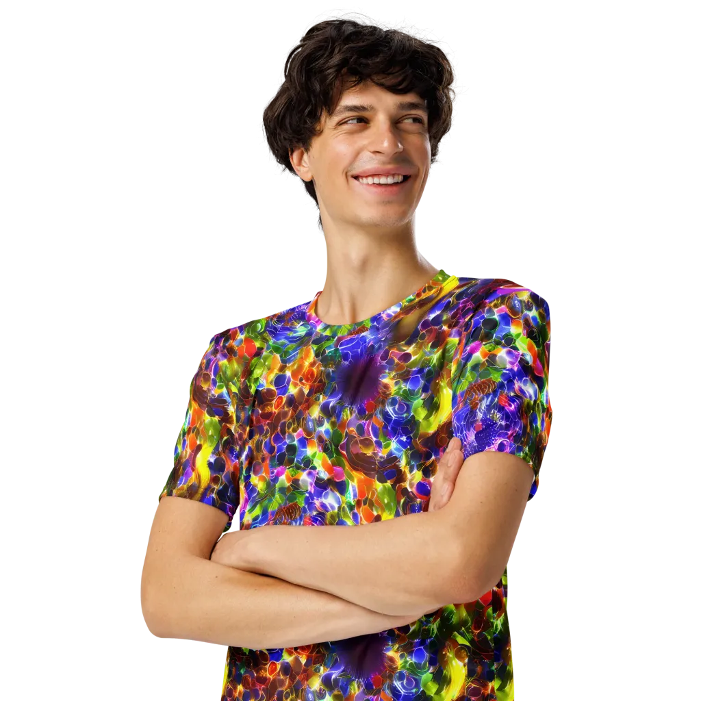 Neon Botanica on Men's Crew Neck T-Shirt — Left Front