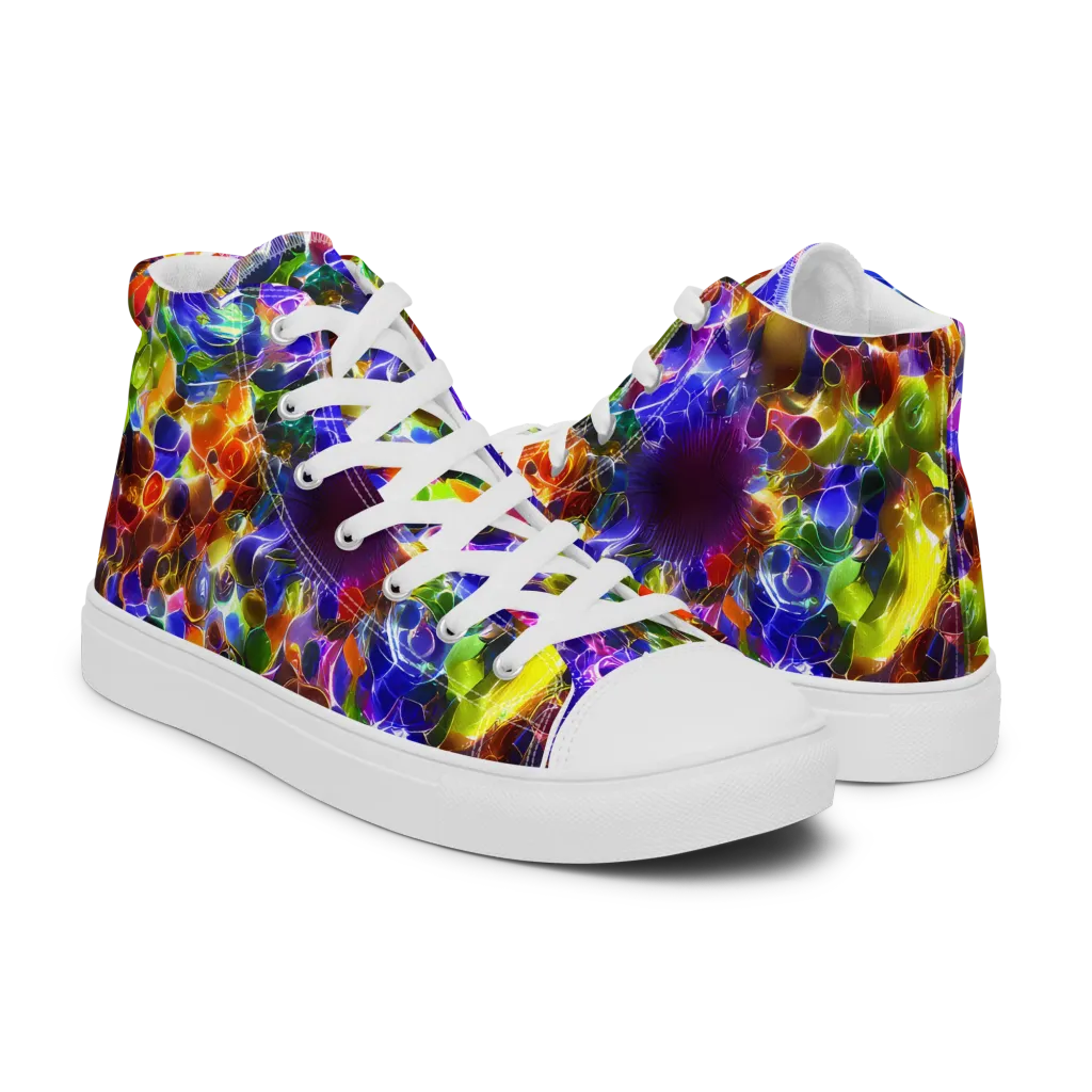 Neon Botanica on Men's High Top Canvas Shoes — Right