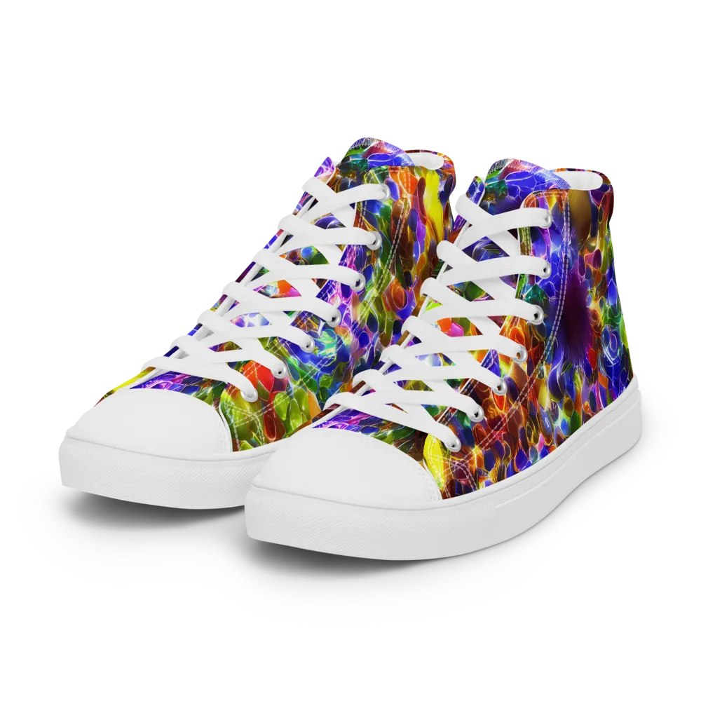 Neon Botanica on Women's High Top Canvas Shoes — Left Front