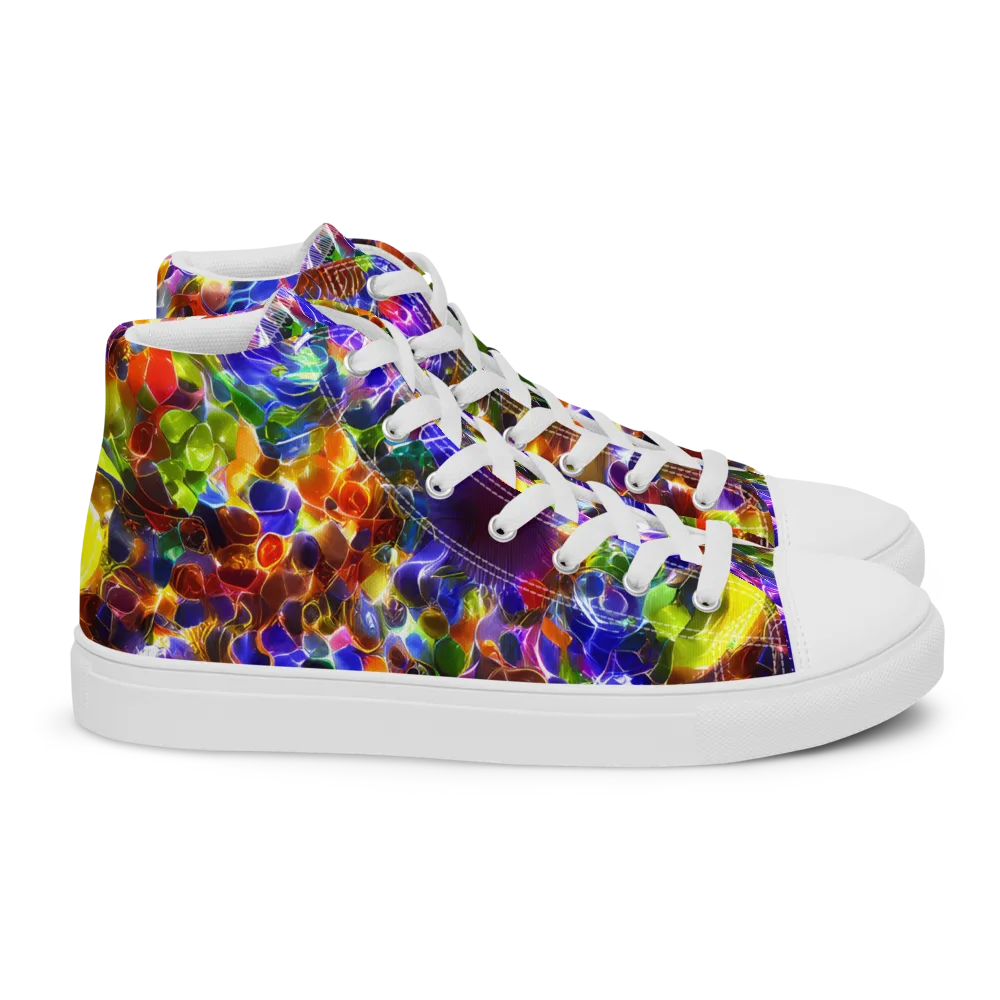 Neon Botanica on Women's High Top Canvas Shoes — Right