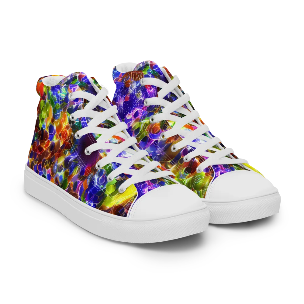 Neon Botanica on Women's High Top Canvas Shoes — Right Front