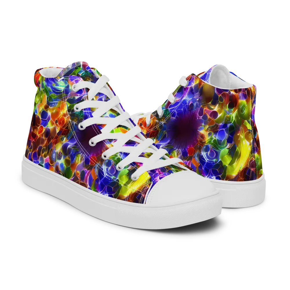 Neon Botanica on Women's High Top Canvas Shoes — Right