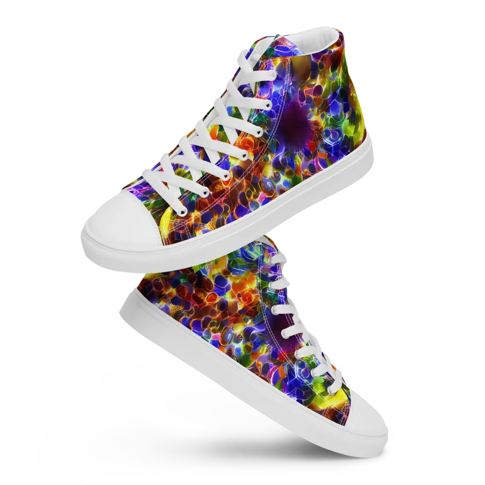 Neon Botanica on Women's High Top Canvas Shoes — Front
