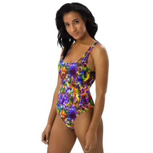 Neon Botanica on a One-Piece Swimsuit