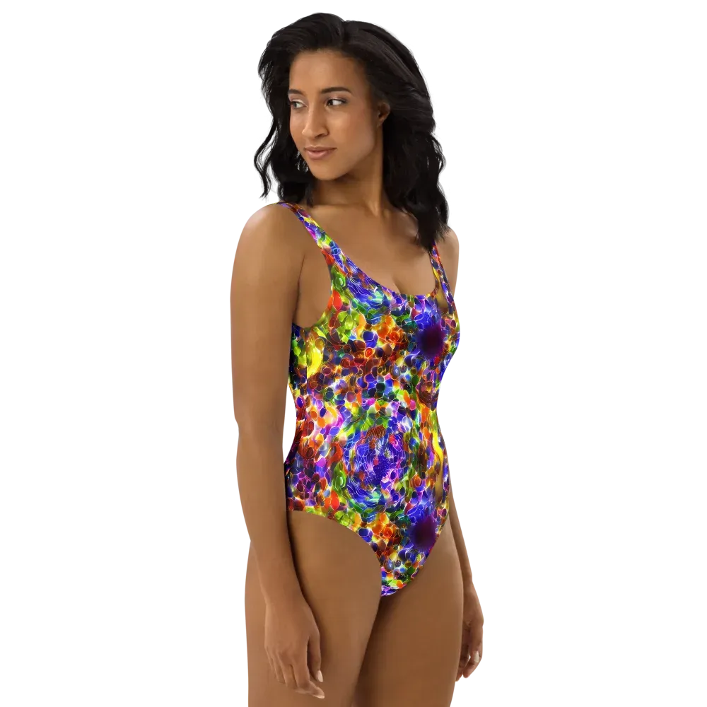 Neon Botanica on One-Piece Swimsuit — Right
