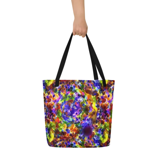 Neon Botanica on a Large Tote Bag W/ Pocket