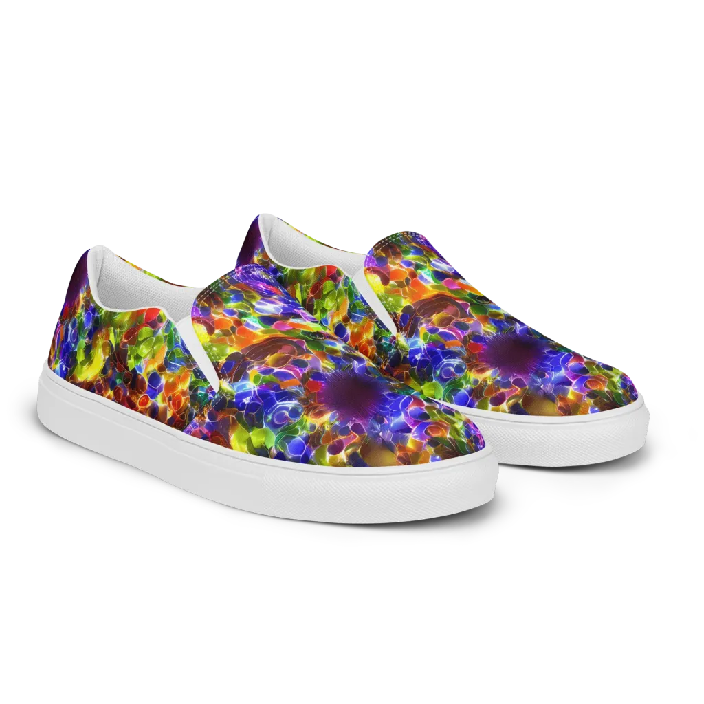 Neon Botanica on Women's Slip-On Canvas Shoes — Right Front