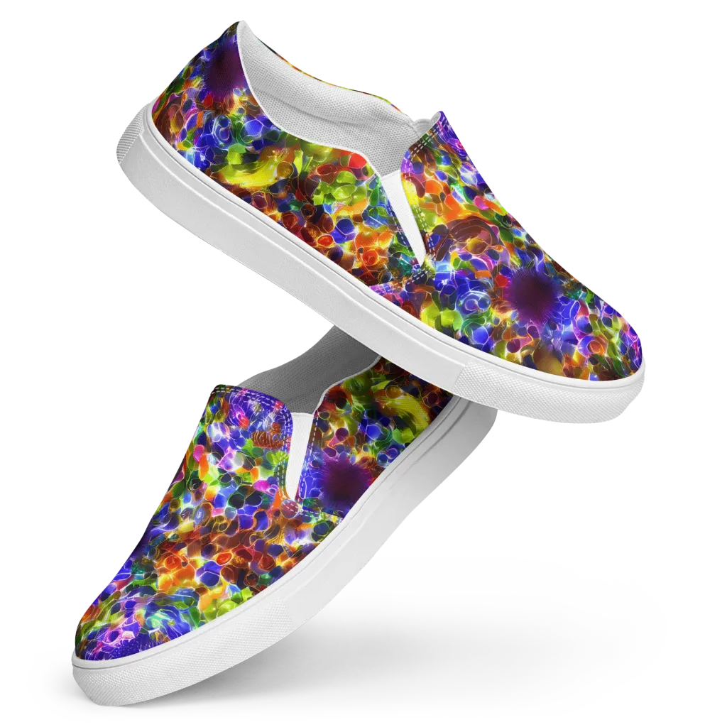 Neon Botanica on Women's Slip-On Canvas Shoes — Front