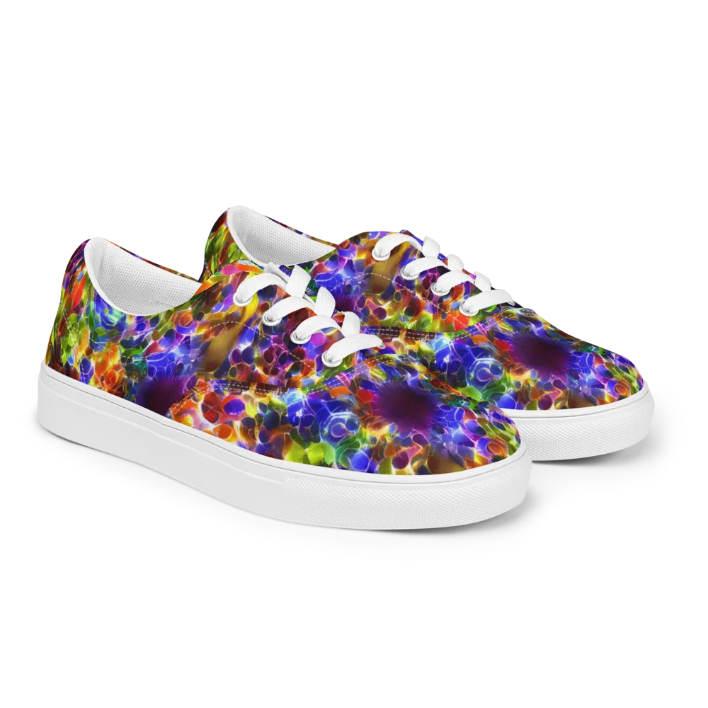 Neon Botanica on Men's Lace-Up Canvas Shoes — Right Front