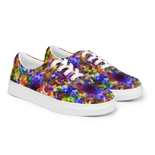 Neon Botanica on a Men's Lace-Up Canvas Shoes