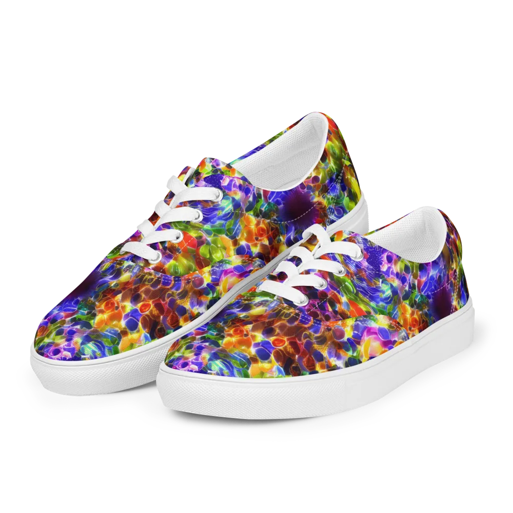 Neon Botanica on Men's Lace-Up Canvas Shoes — Left Front