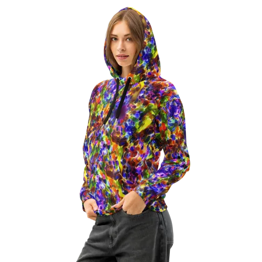 Neon Botanica on a Cotton Hoodie