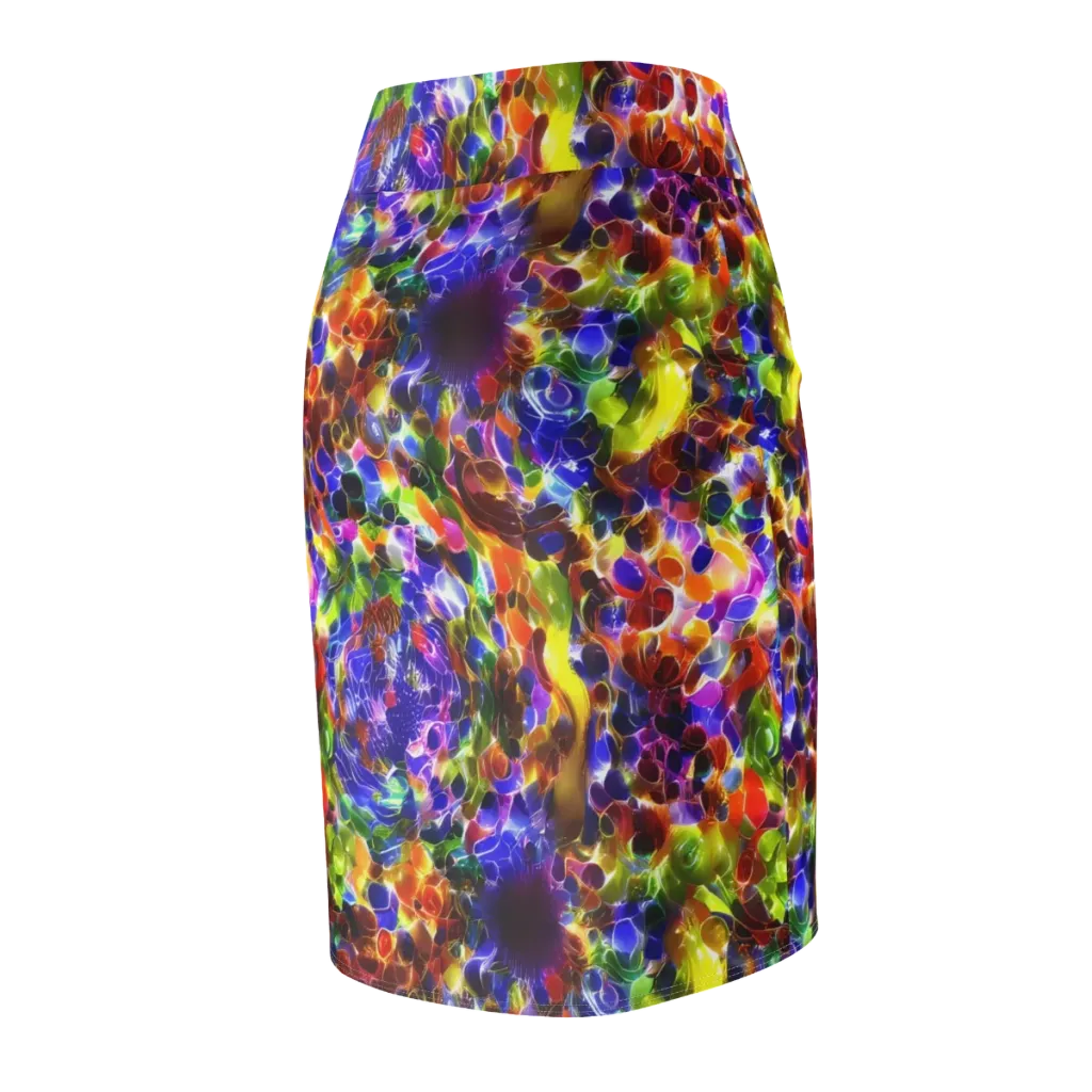 Neon Botanica on Pencil Skirt — Back Side