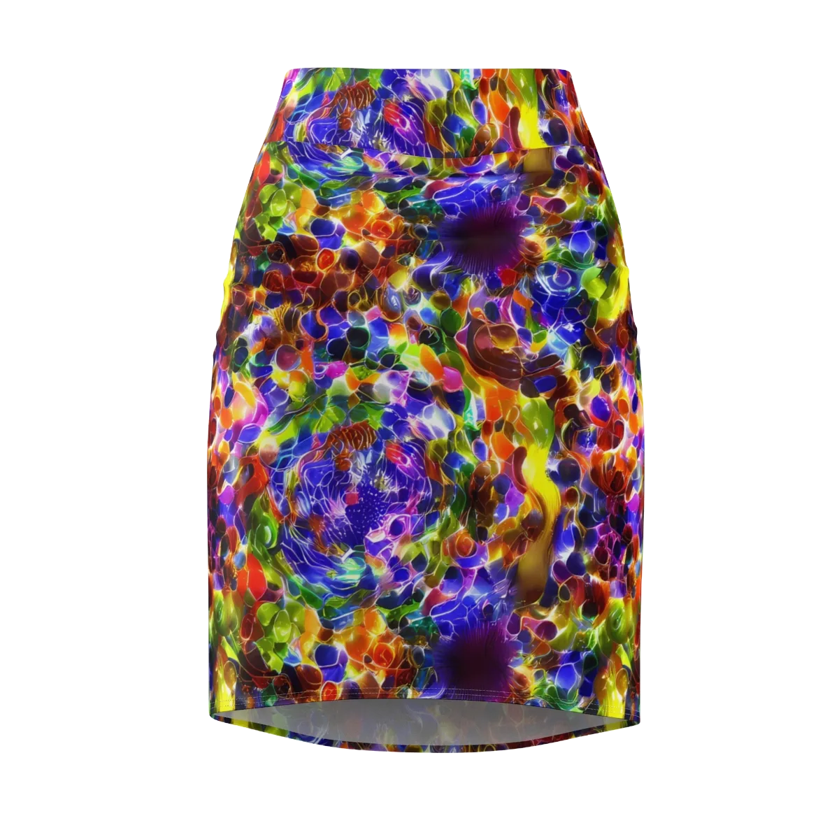 Neon Botanica on Pencil Skirt — Front