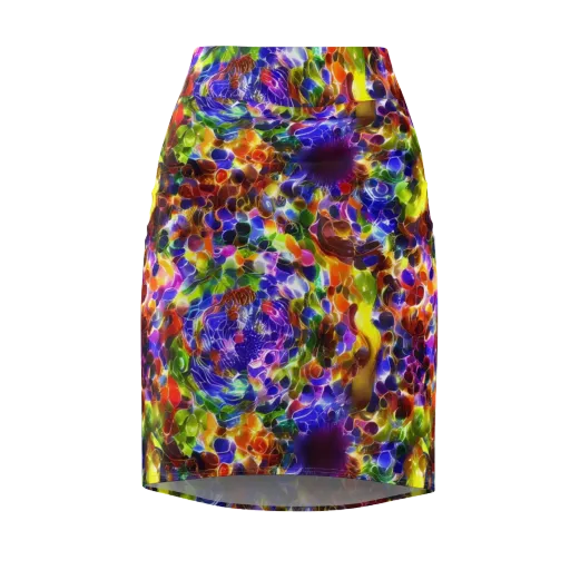 Neon Botanica on a Pencil Skirt