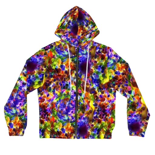Neon Botanica on a Women's Full-Zip Hoodie