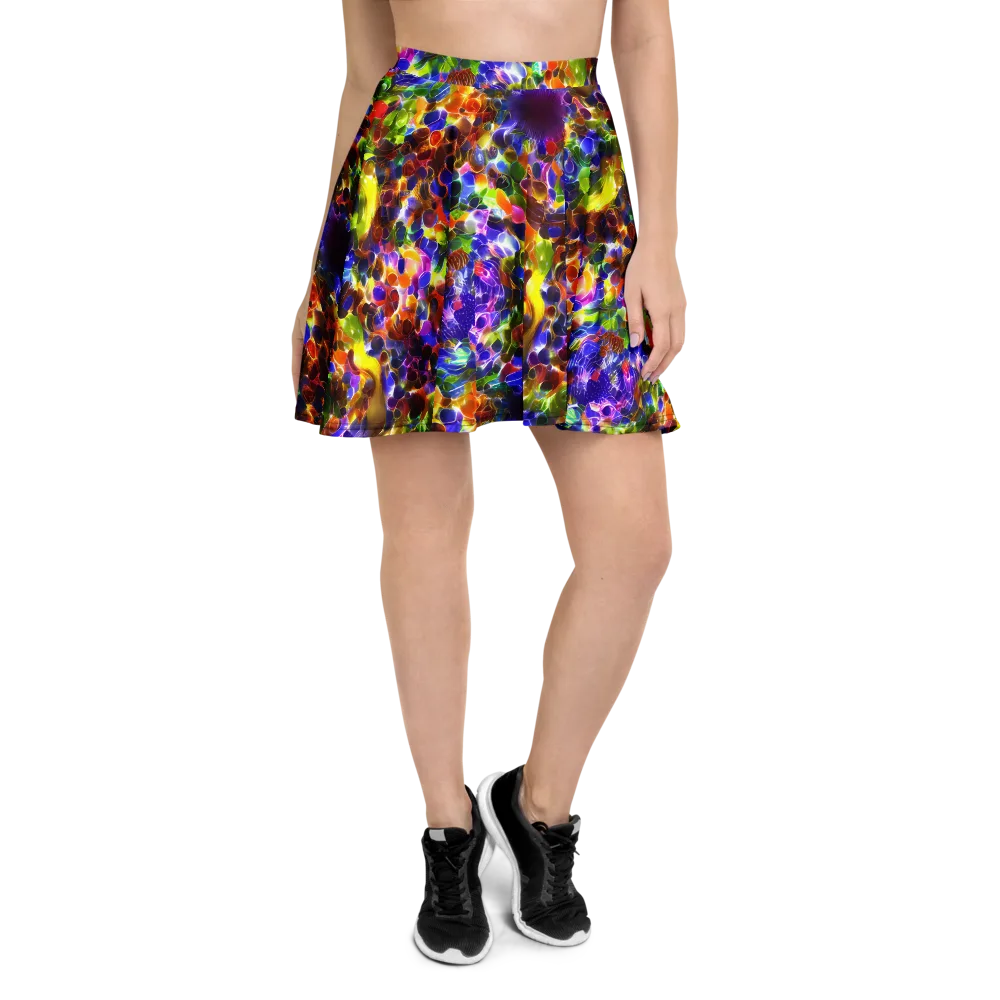 Neon Botanica on Skater Skirt — Front