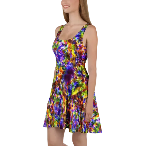 Neon Botanica on a Skater Dress