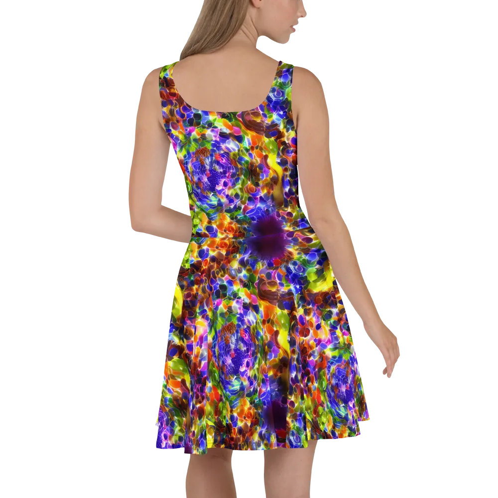 Neon Botanica on Skater Dress — Back
