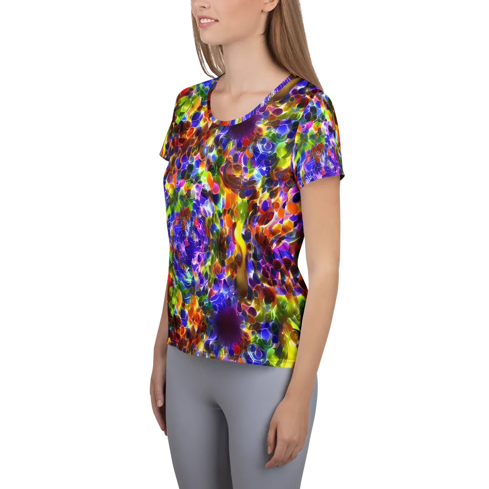 Neon Botanica on Women's Athletic T-Shirt — Left
