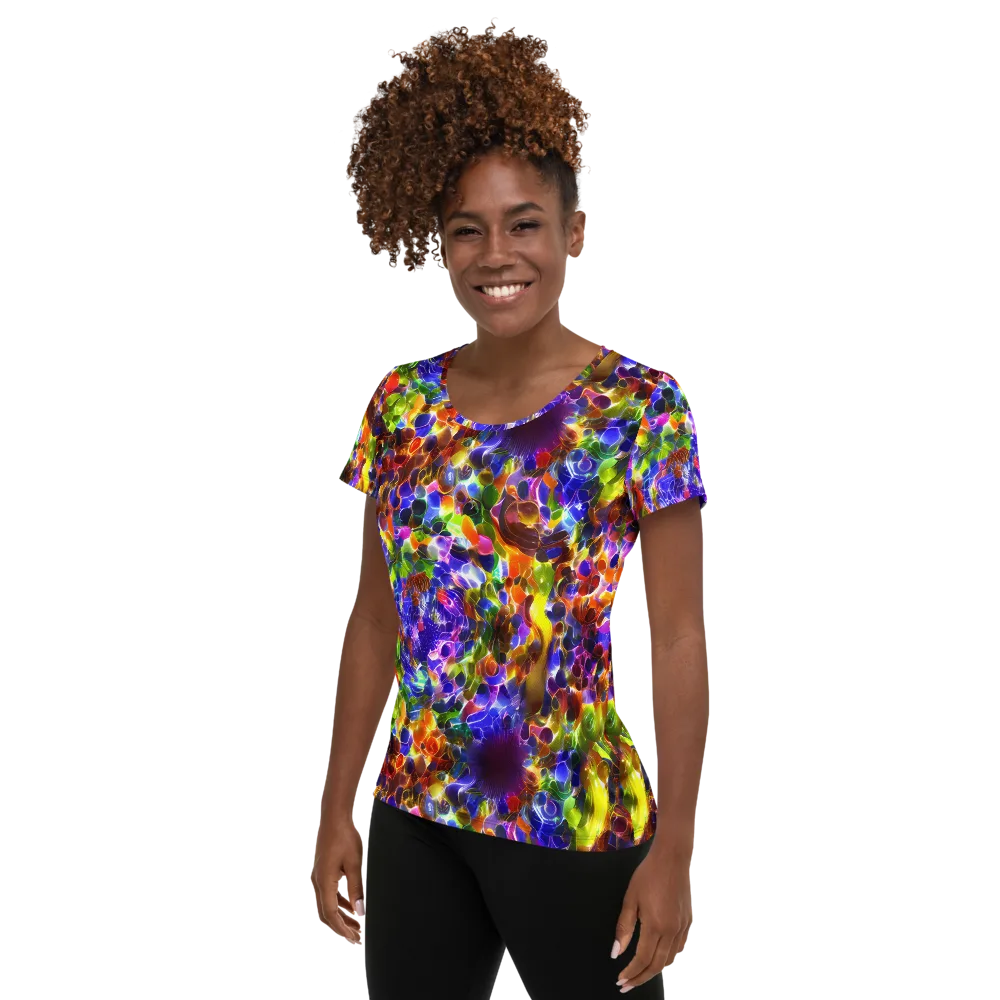 Neon Botanica on Women's Athletic T-Shirt — Left