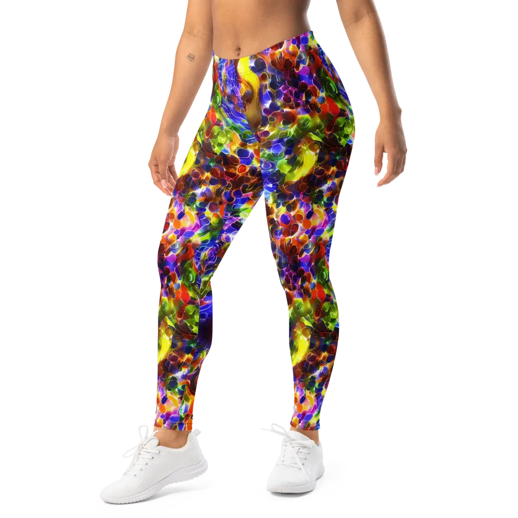 Neon Botanica on Leggings — Left Front