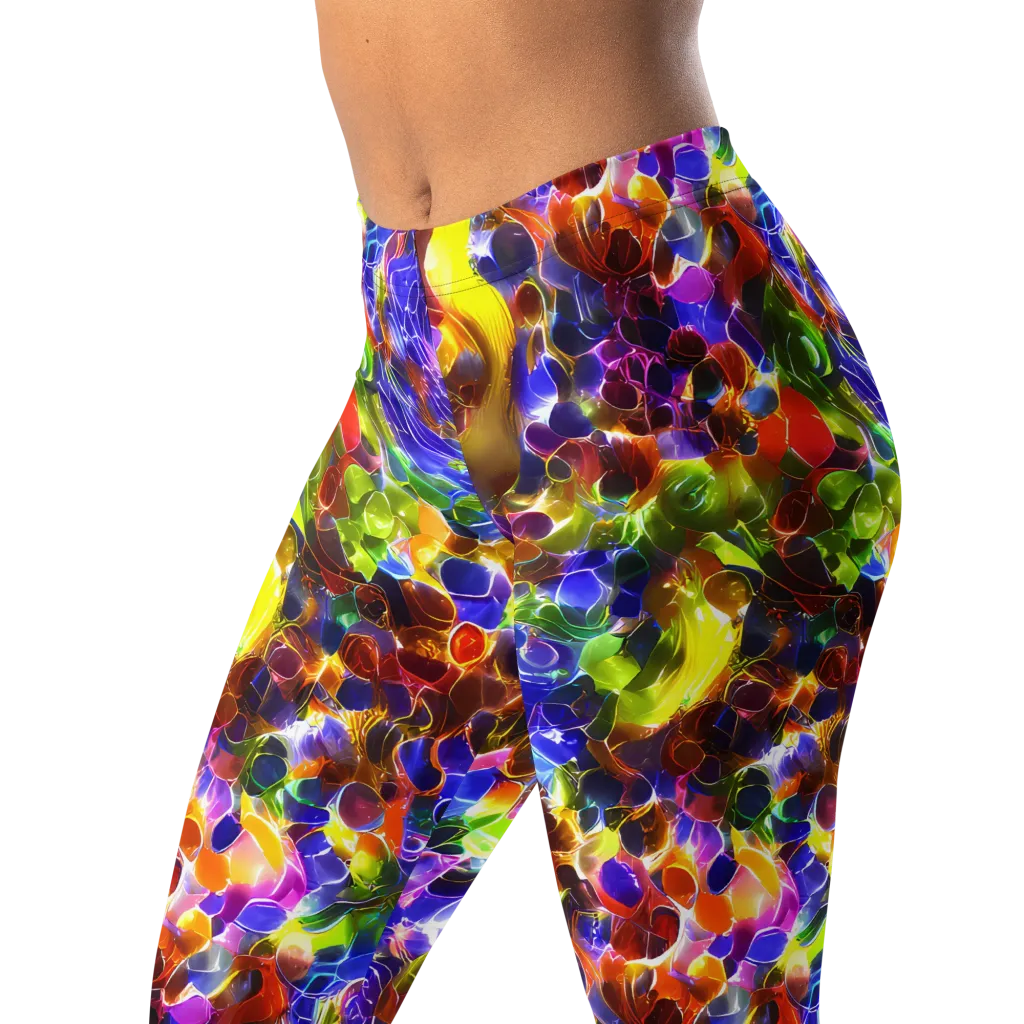 Neon Botanica on Leggings — Left Front