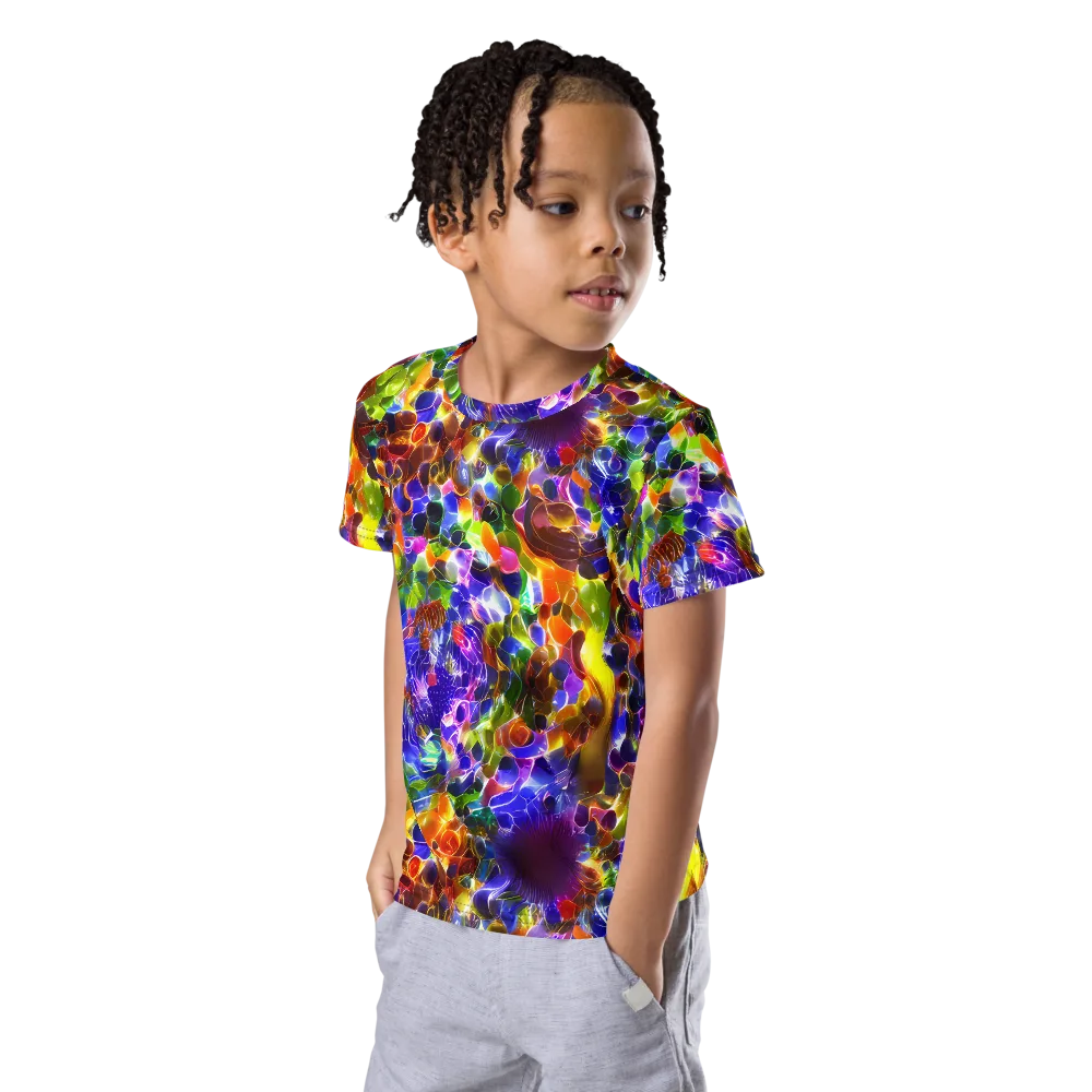 Neon Botanica on Kids Crew Neck T-Shirt — Left Front